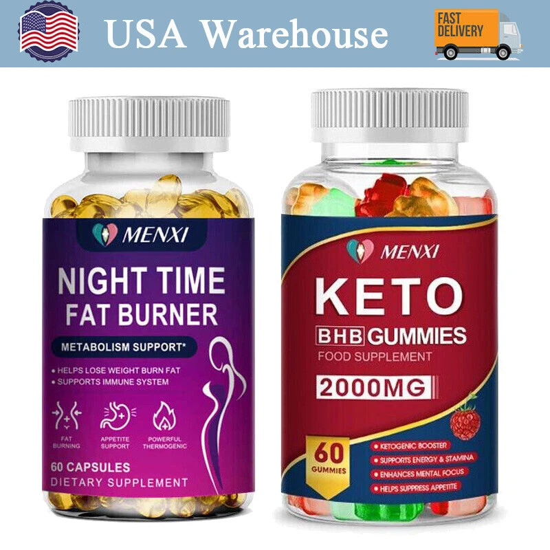 Keto ACV Gummies Night Time Fat burner Capsules Weight Loss Appetite Suppressant