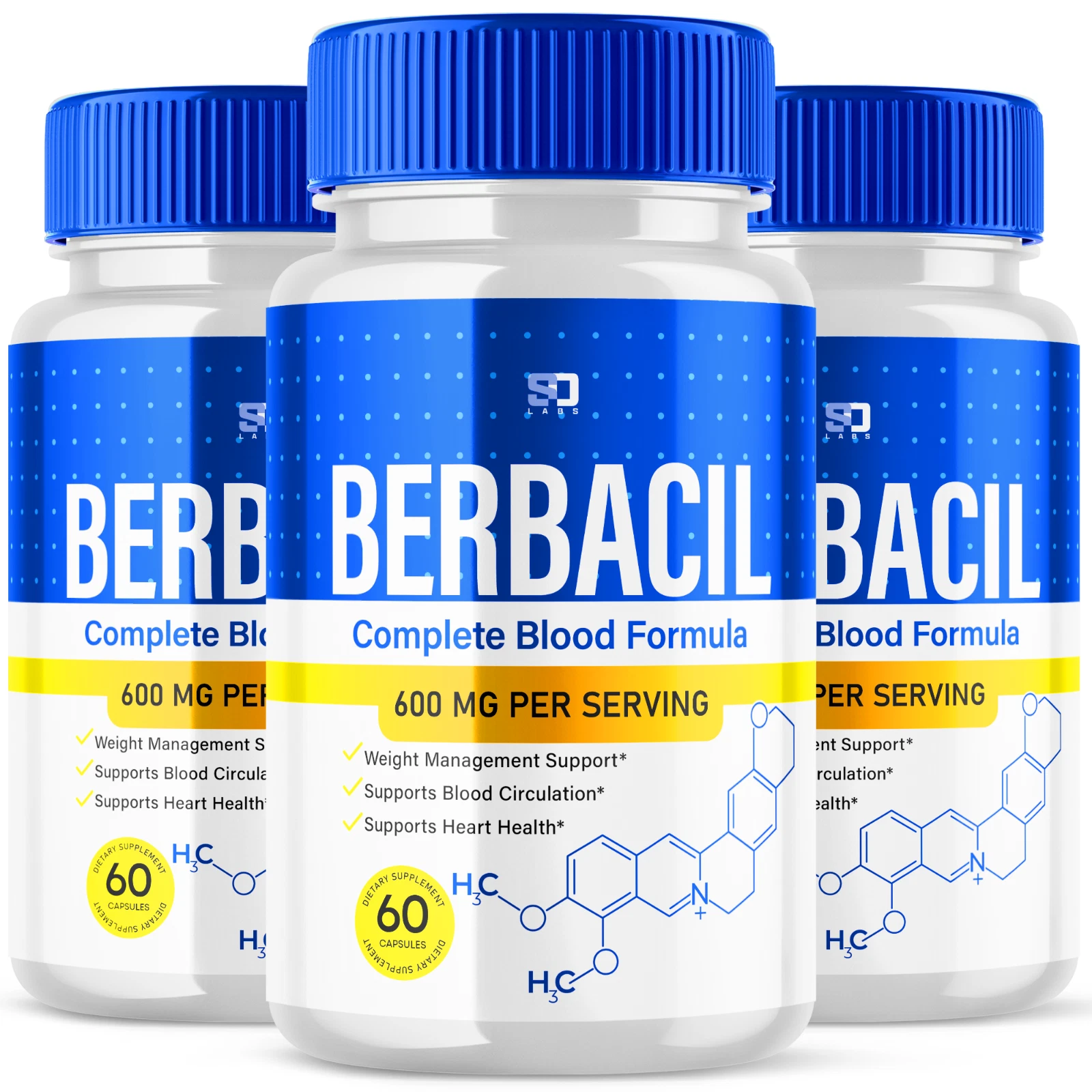 Berbacil Capsules - Promotes balanced blood sugar and pressure (3 Pack)