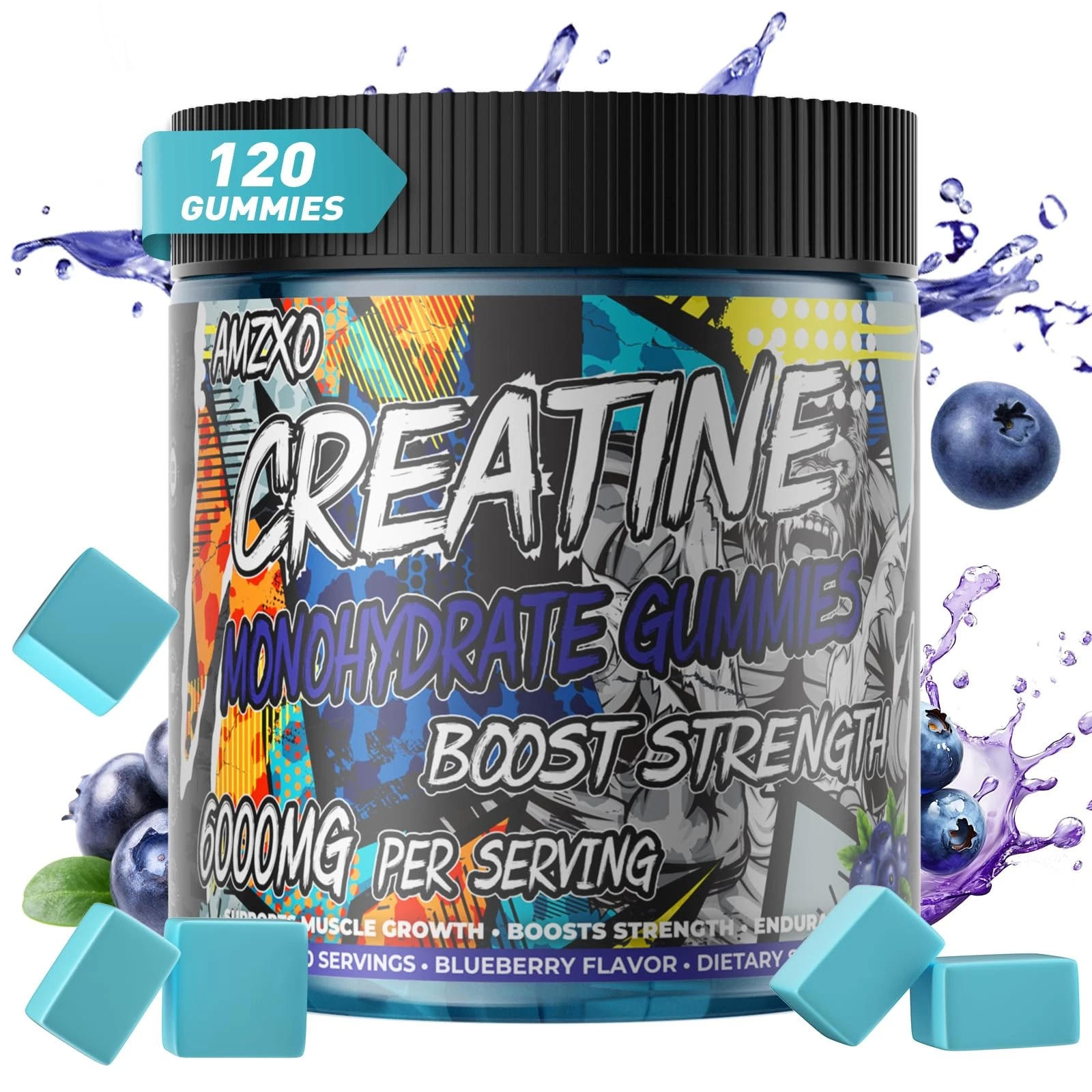 Creatine Monohydrate Gummies 6g for Men Women,Complex Creatine Monohydrate Ch...