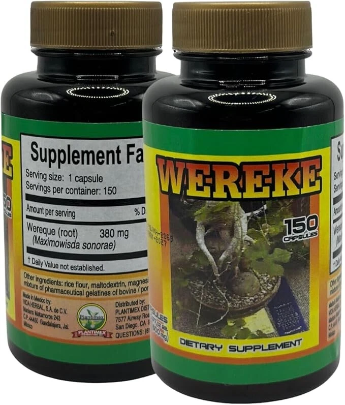 WEREKE 150 Capsules(500mg) Dietary Supplement | Capsulas WEREKE