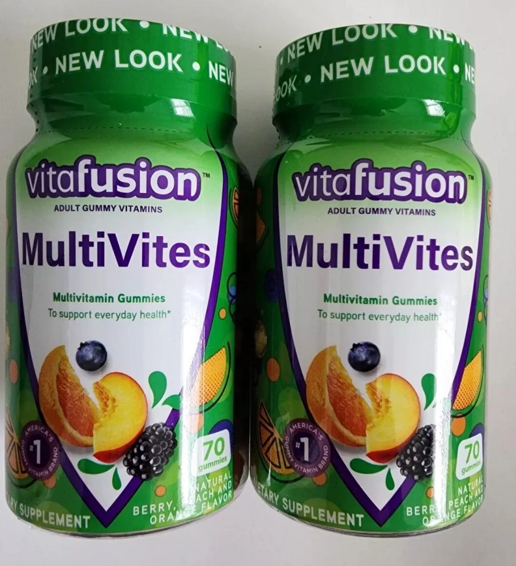 Vitafusion MultiVites MultiVitamin Gummies Berry, Peach, Orange 70ct -2 pk 03/25