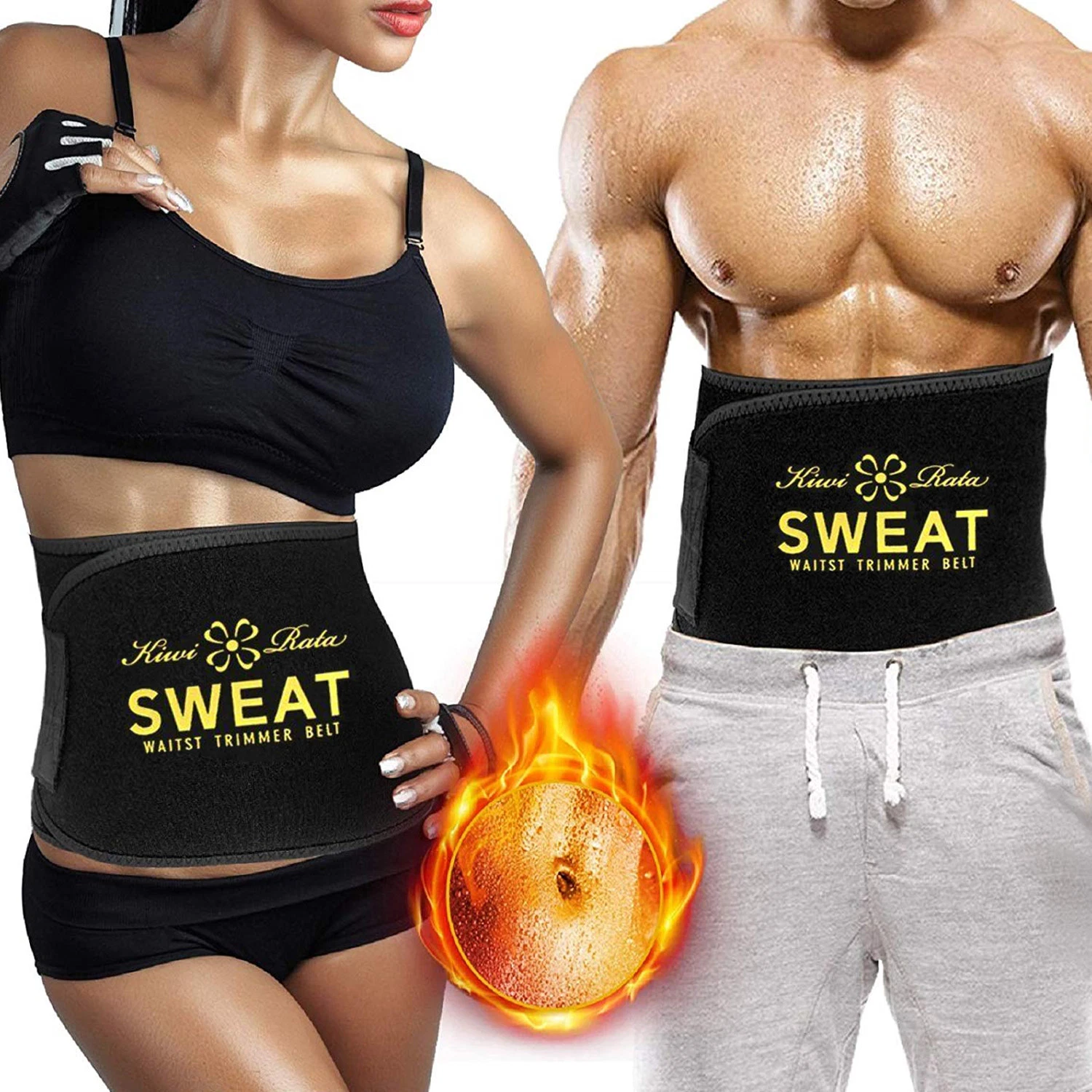 Men Women Sauna Sweat Waist Trainer Belt Cincher Stomach Fat Burner Body Shaper
