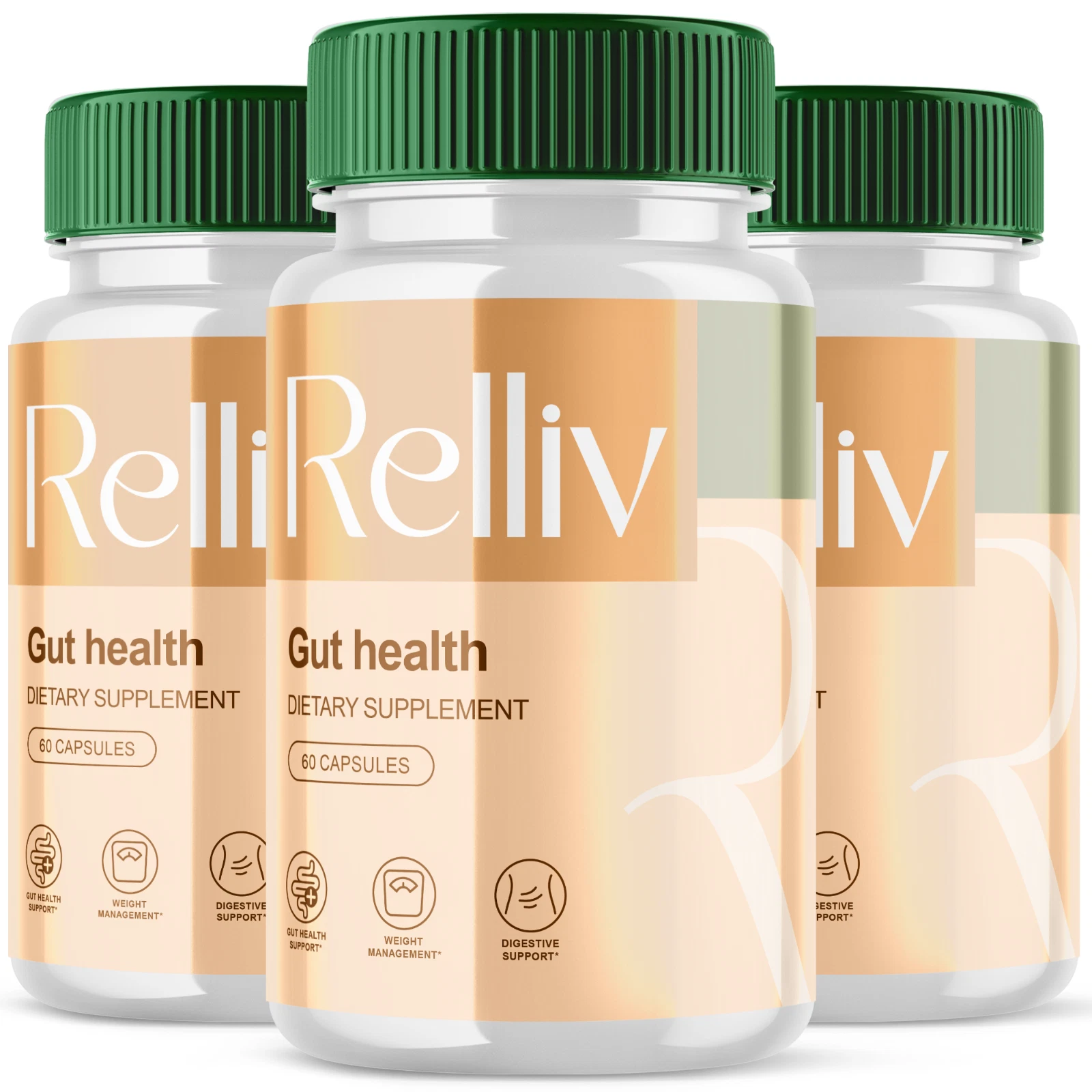 Relliv Probiotic Gut Health Formula, Enhance Digestive Function 180 Capsules