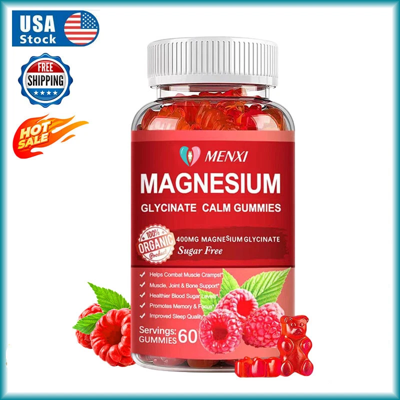 Magnesium Glycinate Gummies - Anxiety Relief & Deep Sleep Cherry Flavored