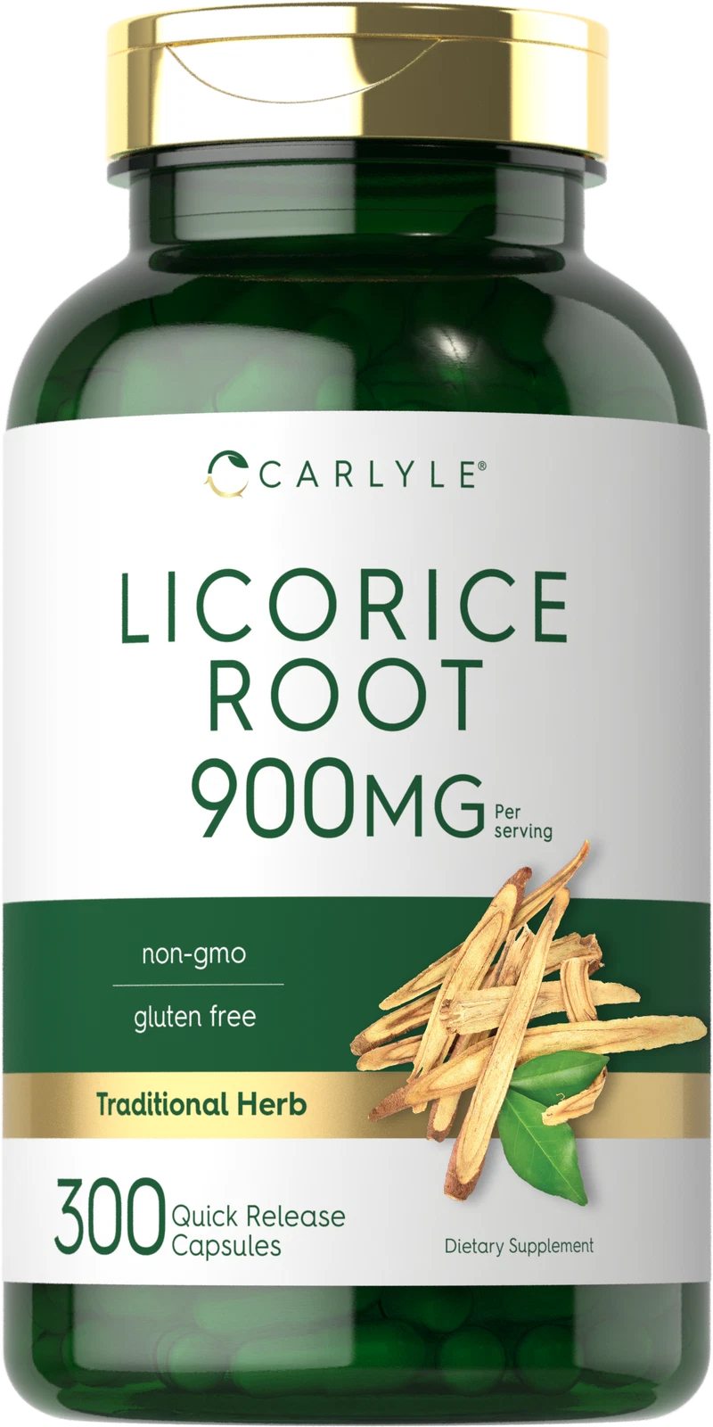 Licorice Root Capsules 900 mg | 300 Count | Non-GMO, Gluten Free | by Carlyle