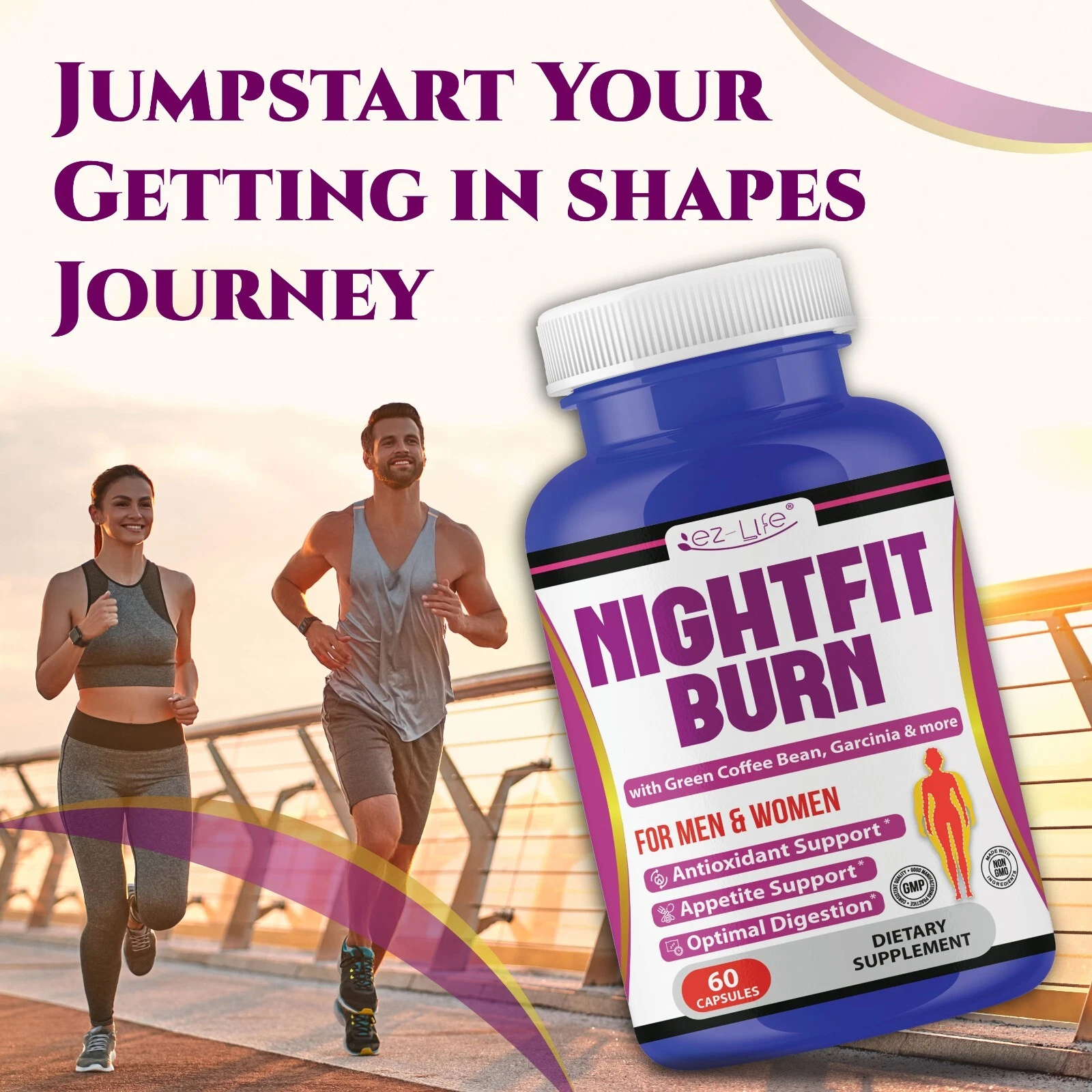 Night Time Fat Burner Support - Overnight Sleep and Weight Loss Support 60 Pills