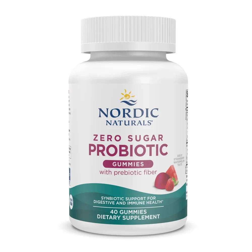 Nordic Naturals Zero Sugar Probiotic Gummies, Strawberry Watermelon - 40 Gummies