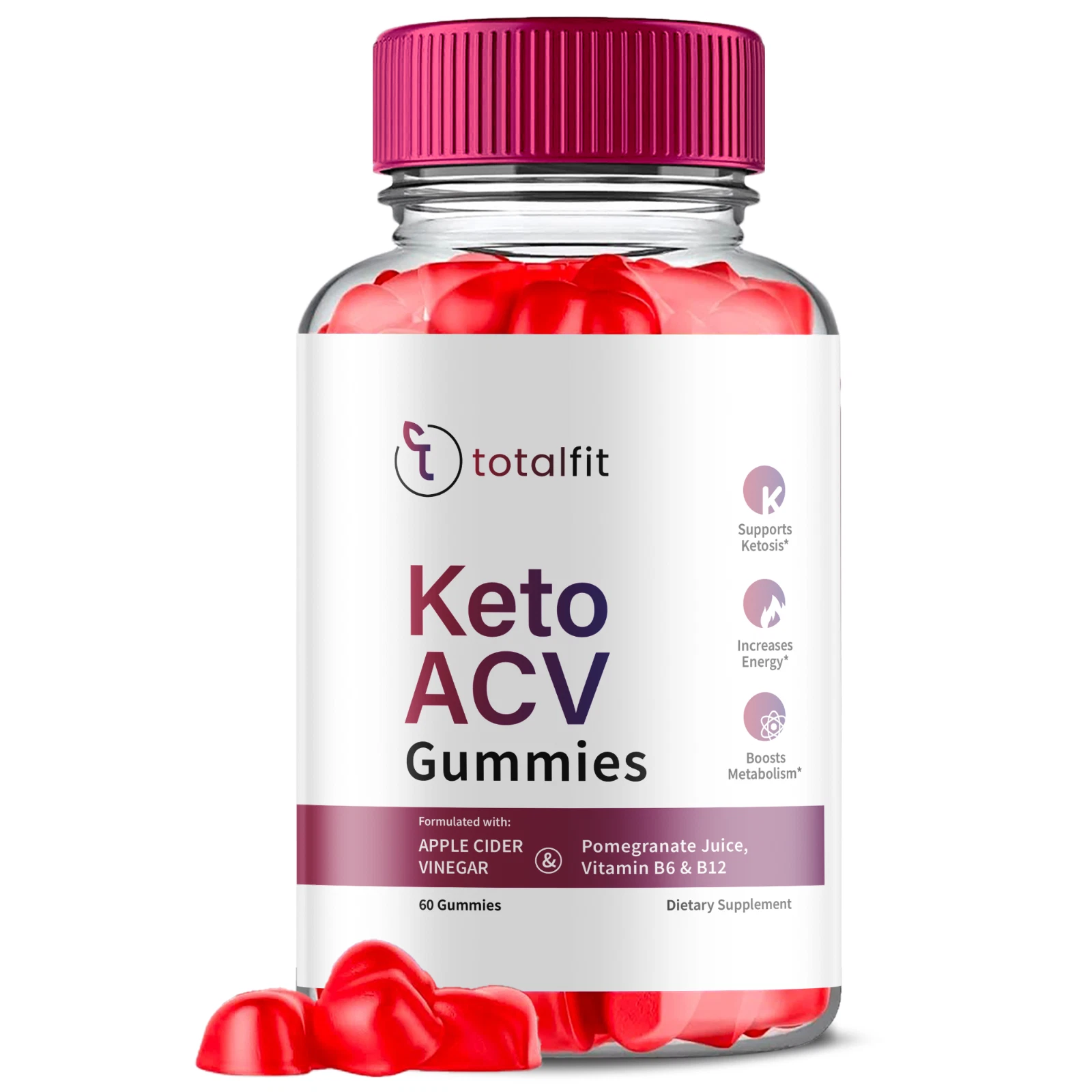 TotalFit Keto + ACV Advanced Weight Loss Gummies Lose Belly Fat ORIGINAL -1 Pack