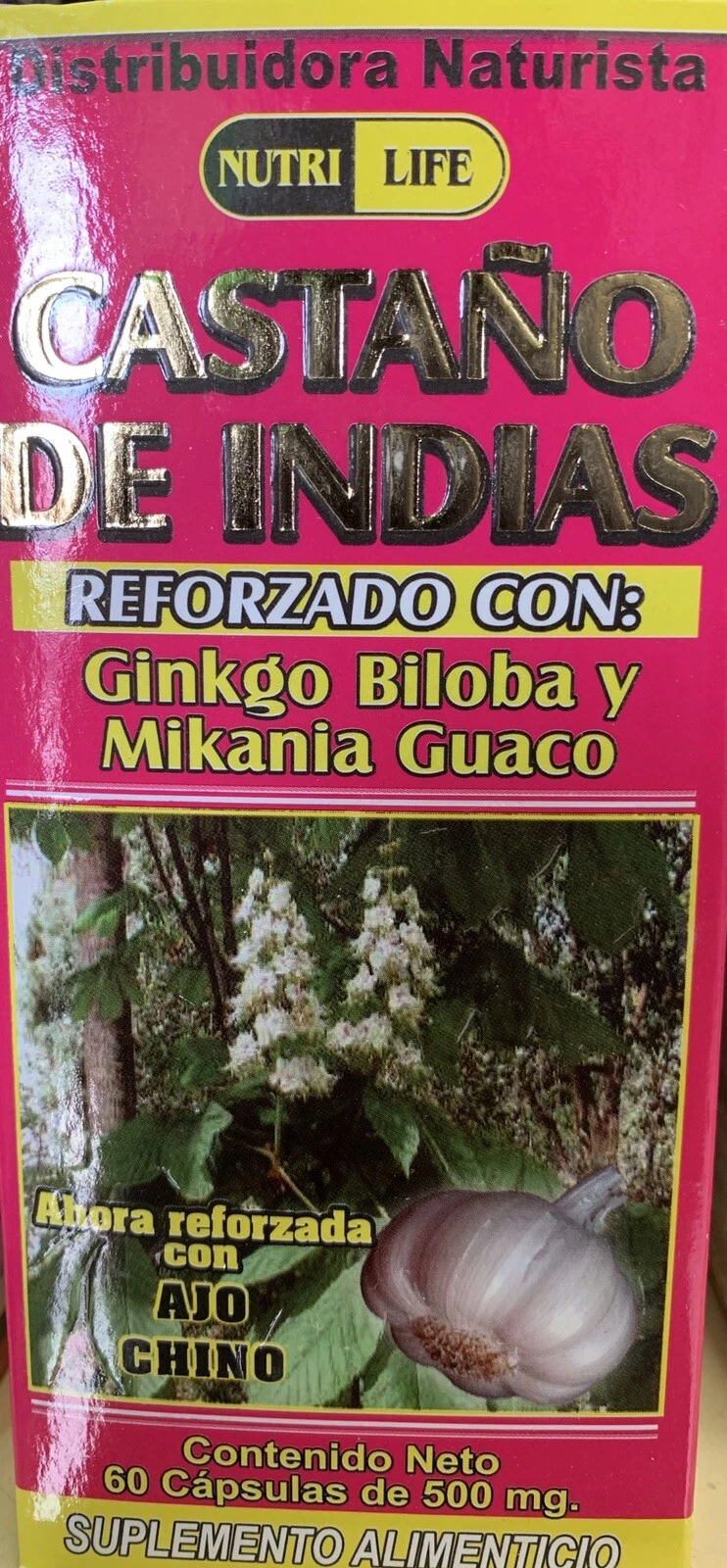Castaña De Indias Con Ajo Chino Cola De Caballo Diente De Leon Ginkgo Biloba