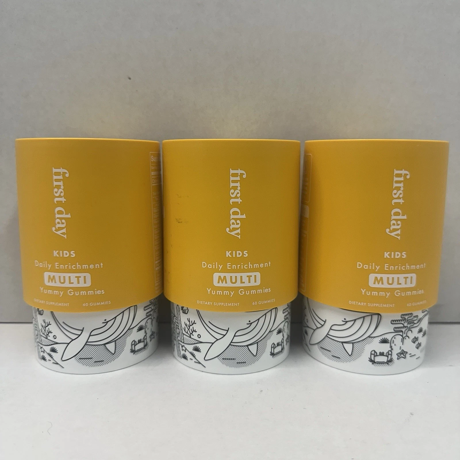 (3) FIRST DAY Kids Daily Enrichment, MULTI Vitamin Yummy Gummies 60 Ct 06/20/26