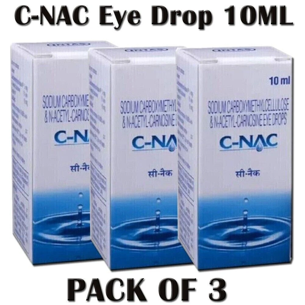 C-NAC Eye Drops, N-Acetyl-Carnosine Eye Drops - 10 ml (Pack of 3) Free Shipping