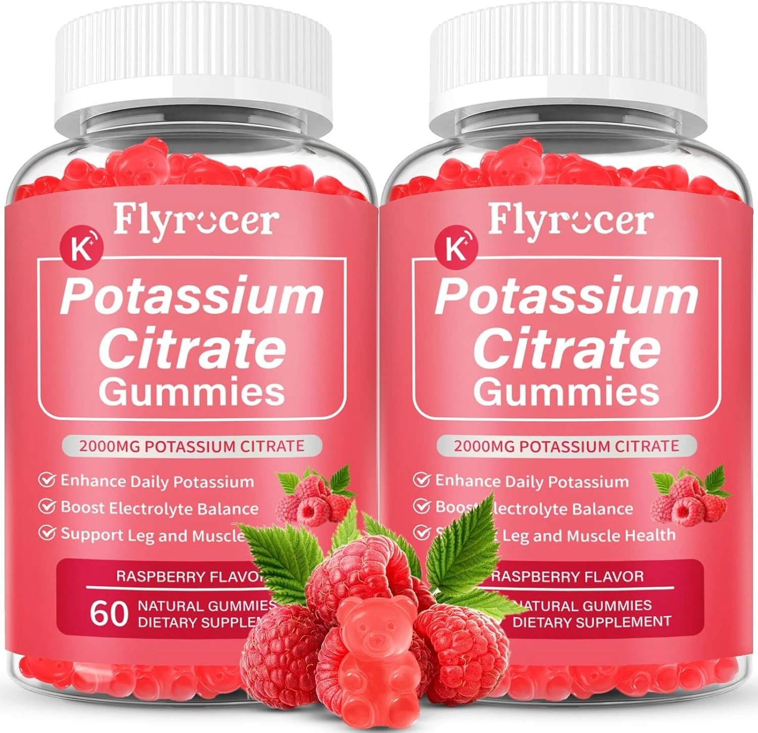 2 Pack Potassium Citrate Gummies for Adults Men & Women Potassium Supplement ...