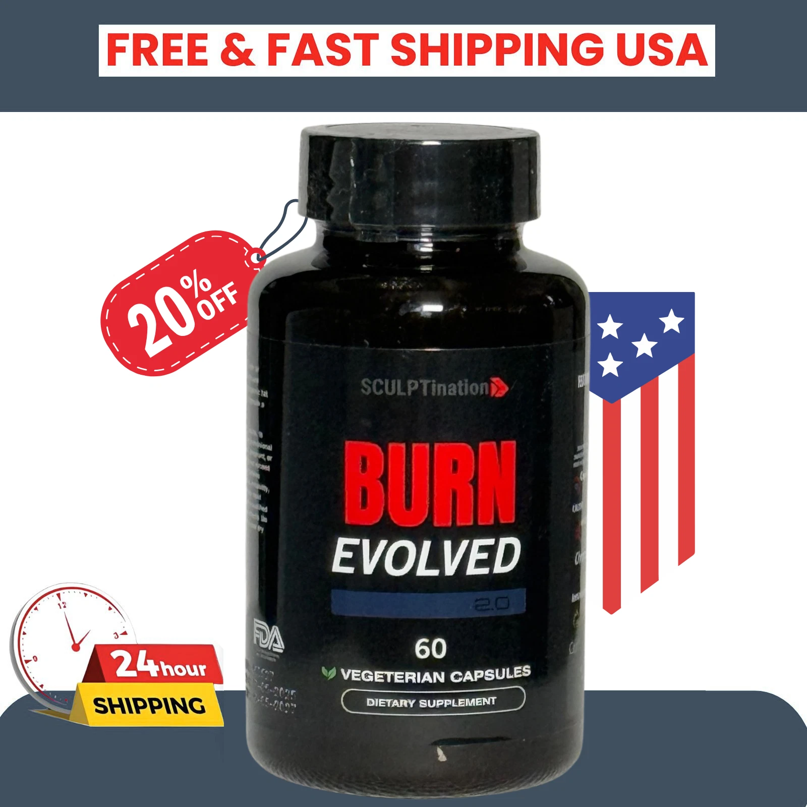 Sculptnation Fat Burn Evolved Thermogenic Burner Weight Loss New & Sealed-1pack.