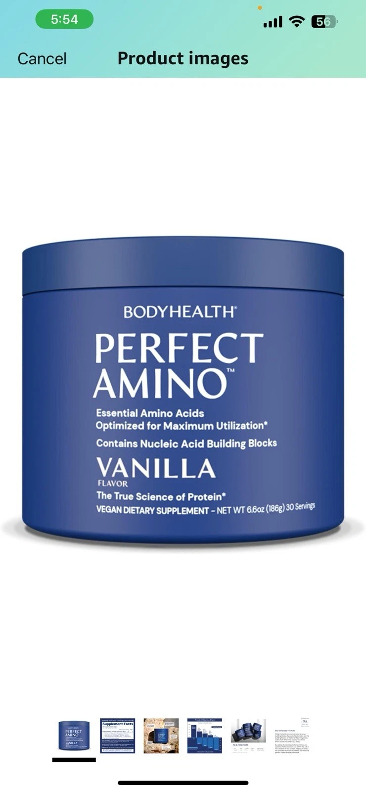 Body Health Perfect Amino Powder vanilla