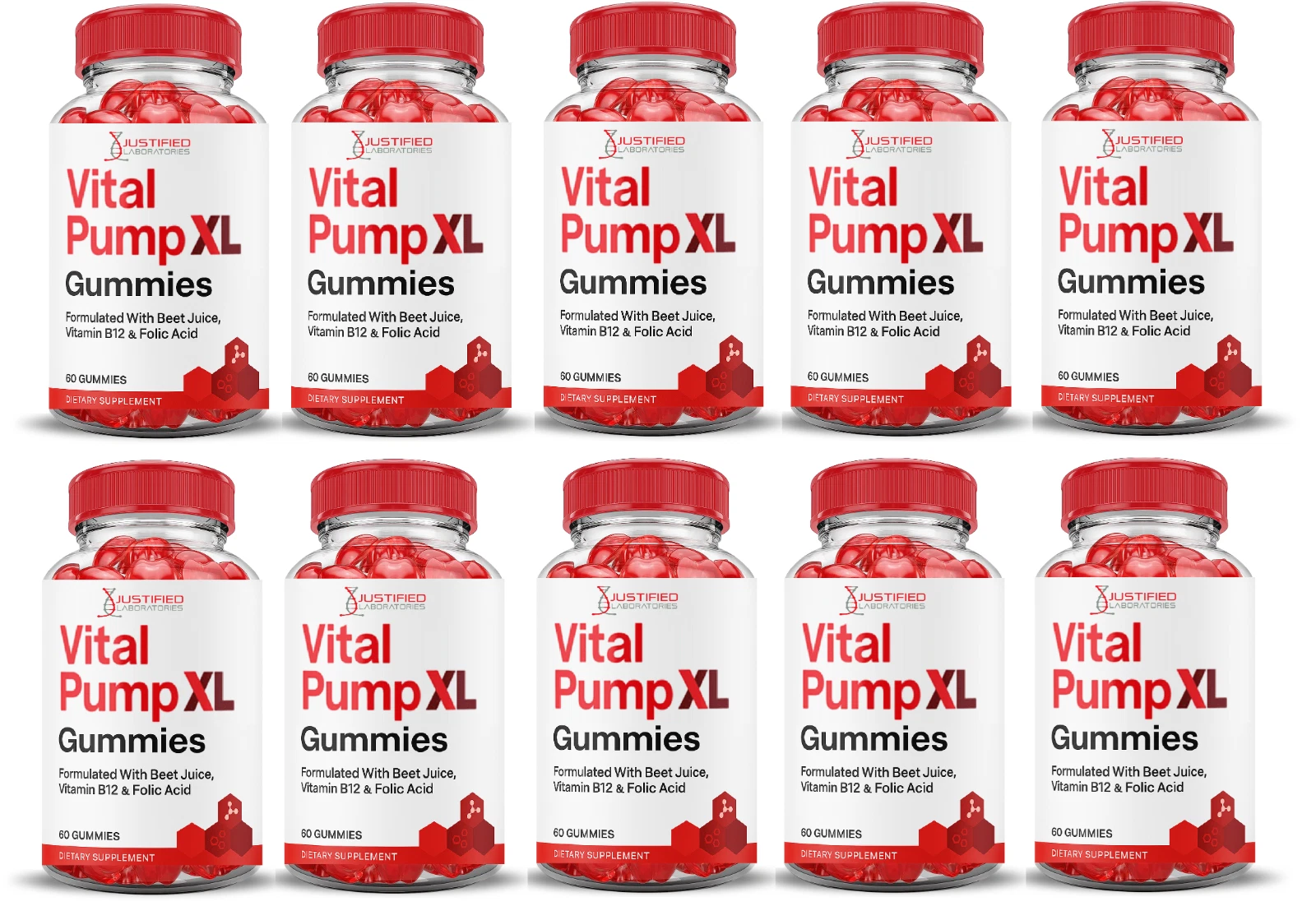 Vital Grow XL Performance Gummies 1000MG Advanced Formula For Men 10 Pack