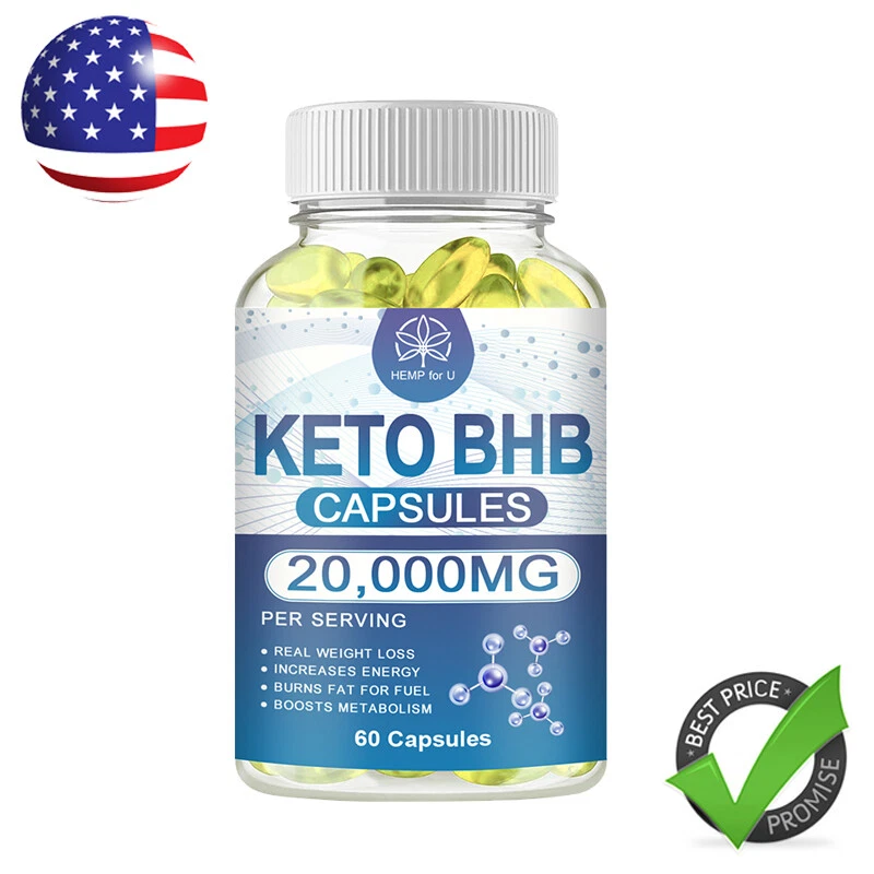 20,000mg Keto Gummies Ketone Capsules Weight Loss Burning Fat Keto Diet 60 Pills