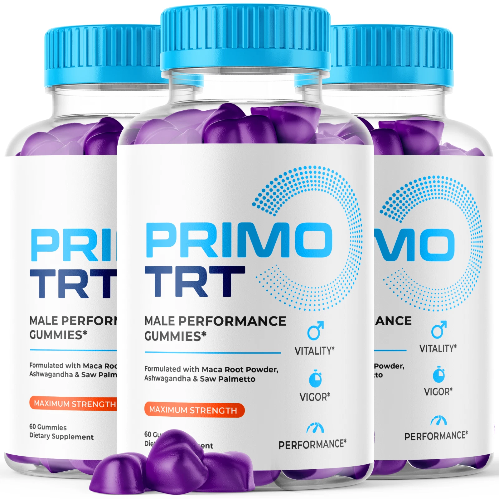 Primo TRT Gummies Maximum Strength Formula Chewable Vitamin 180 Gummies