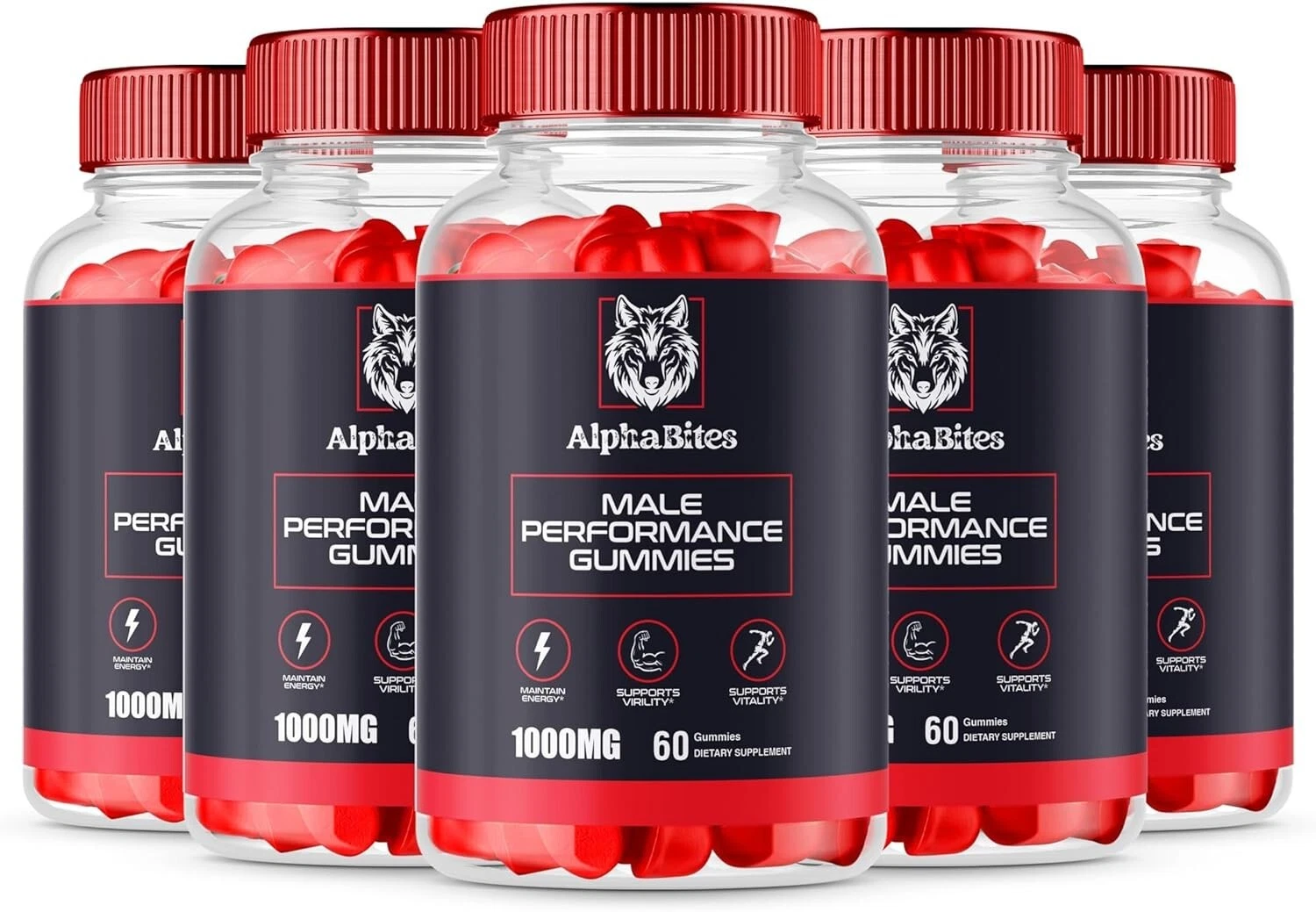 Alpha Bites Male Performance Advanced Formula Supplements (300 Gummies) 5-Pack