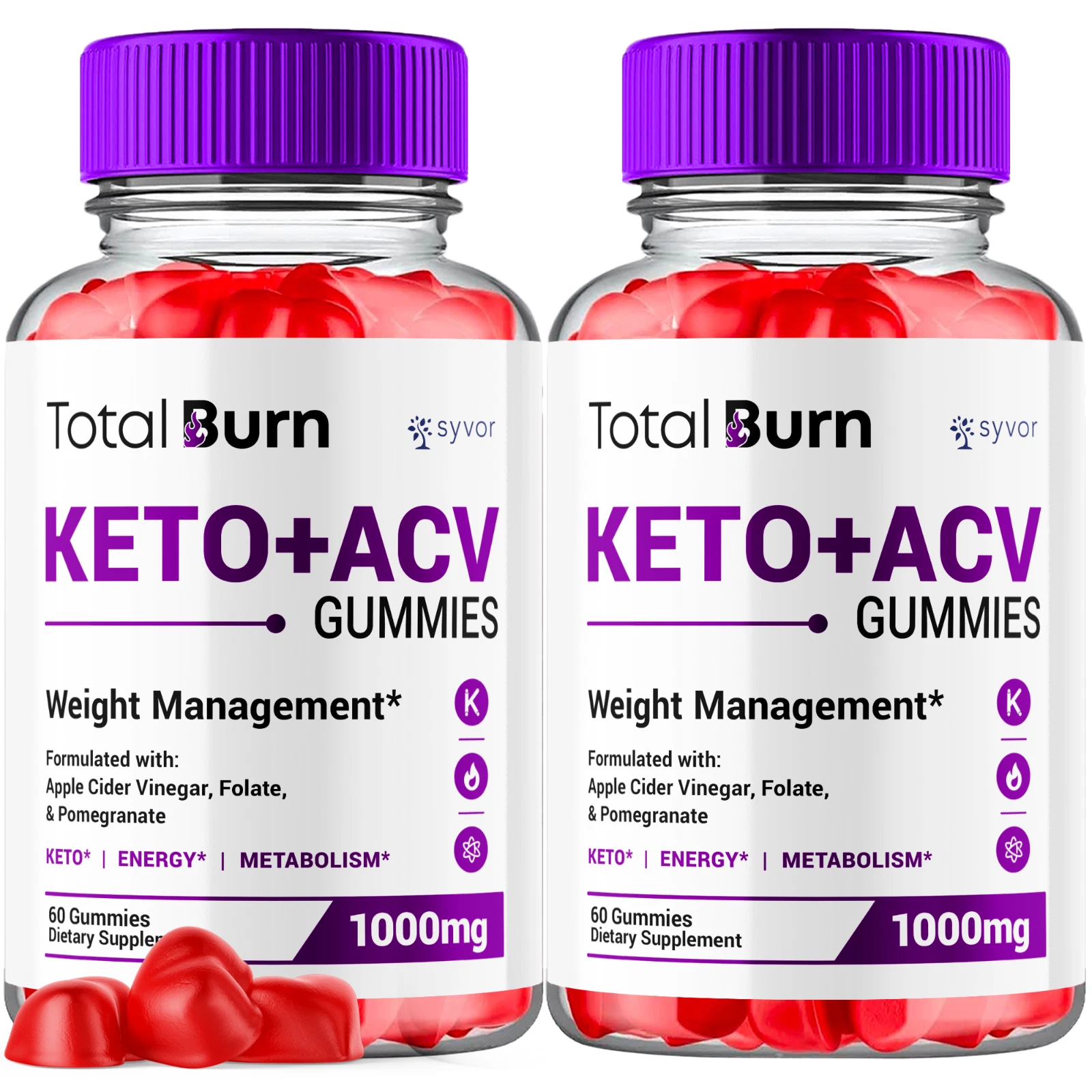 Total Burn Keto ACV Gummy Advanced 1000MG Formula Fitness Supplement 120 Gummies