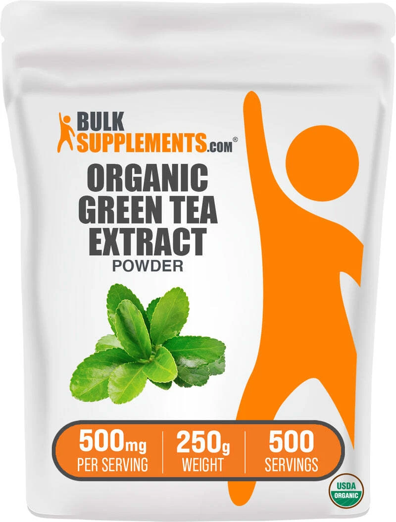 BulkSupplements Organic Green Tea Extract Powder - 500mg per Serving