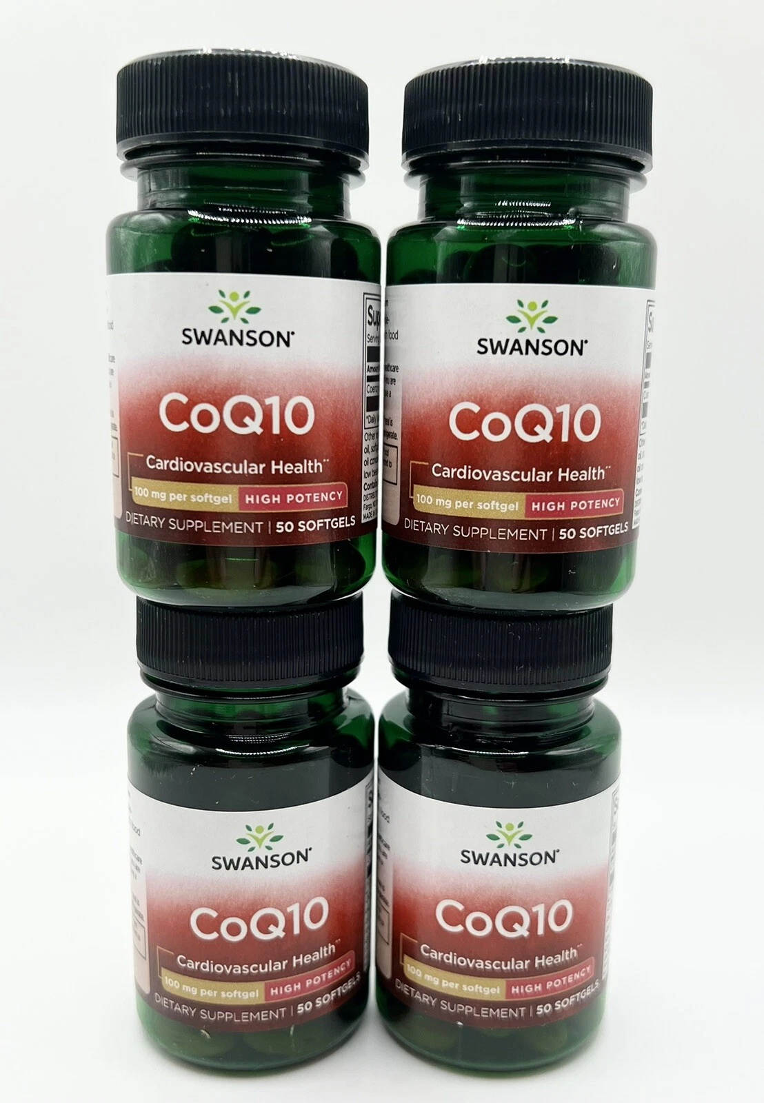 Swanson Coq10 100mg 50 Softgels, High Potency, Lot Of 4, EXP 01/2027