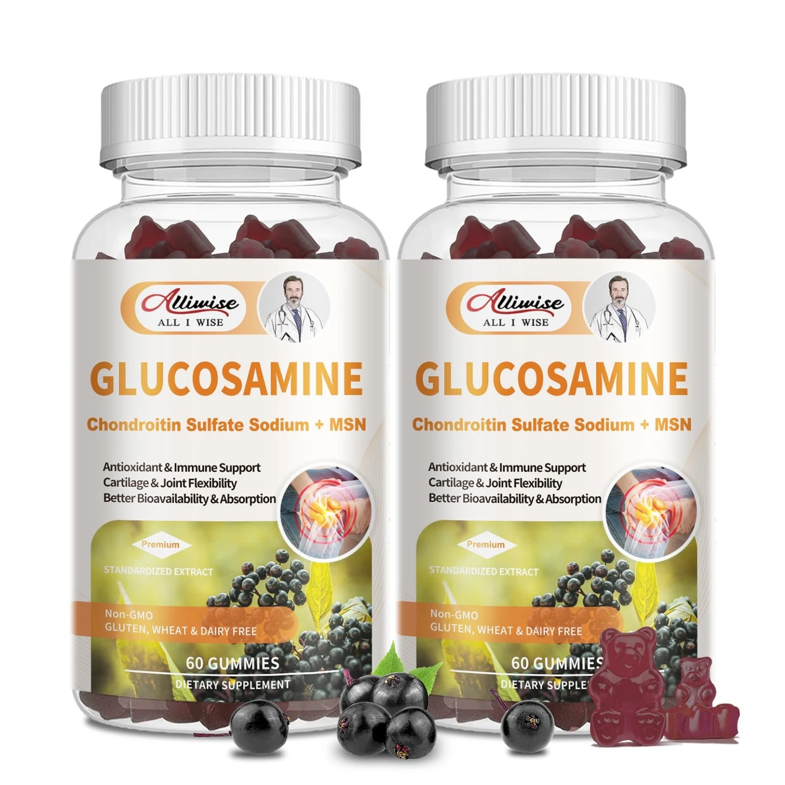 Glucosamine Chondroitin Msm Gummies, Glucosamine Complex Supplement & Elderberry