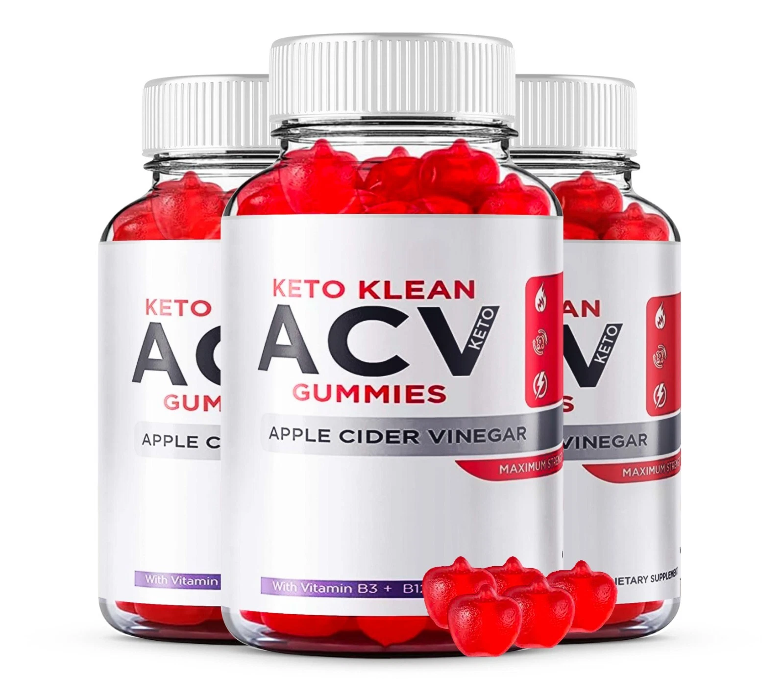 Keto Klean ACV Gummies Maximum Strength Dietary Supplements (180 Gummies) 3-Pack