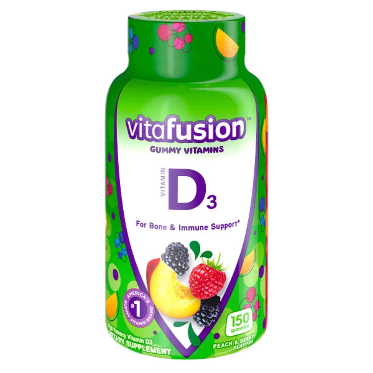 vitaFusion 1102134 Bone and Immune System Support Gummy Vitamins - 150 Counts