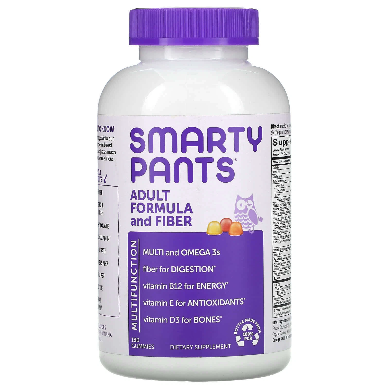 2 X SmartyPants, Adult Complete and Fiber, 180 Gummies