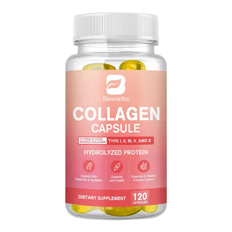 🔥 Premium Collagen Peptides Pills Hydrolyzed Anti-Aging (Types I,II,III,V,X) 🔥