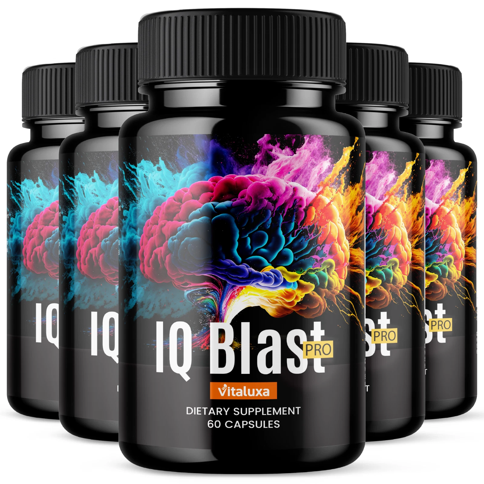 (5 Pack) IQ Blast Pro Brain Supplement for Cognitive Function (300 Capsules)