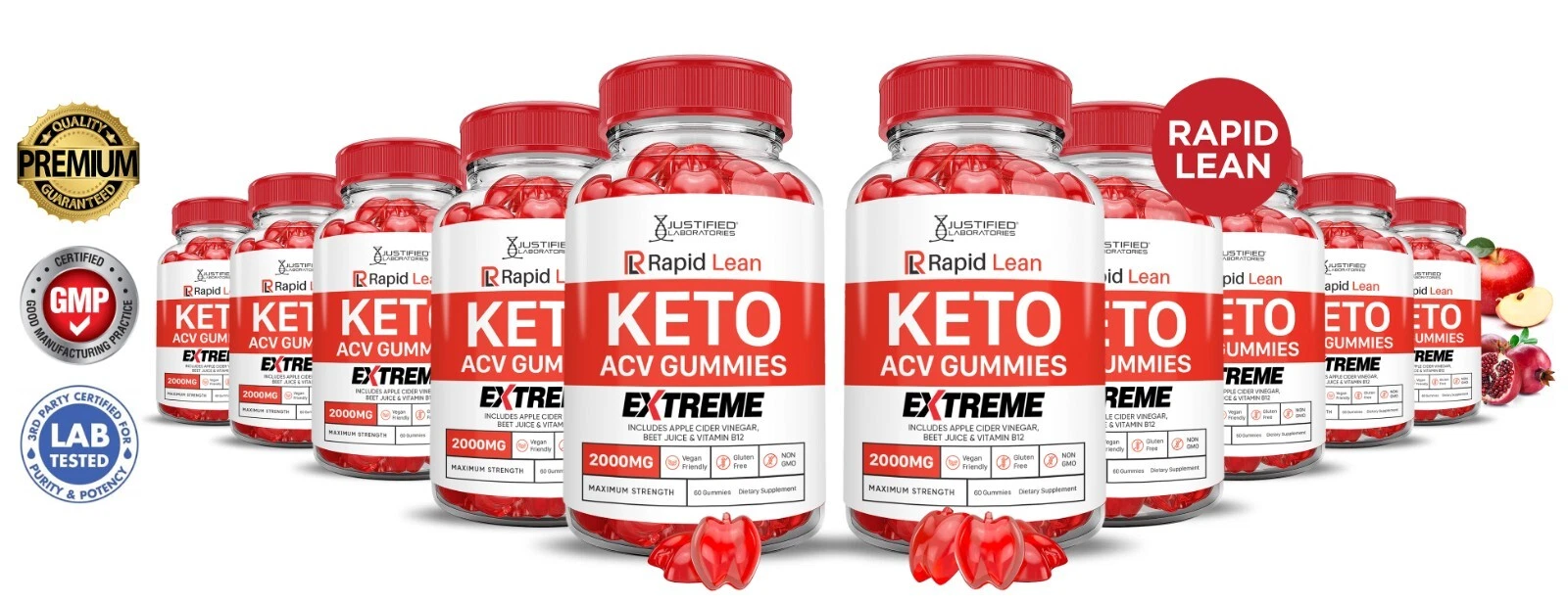 Rapid Lean Keto Extreme ACV Gummies 2000MG Apple Cider Vinegar 600 Gummys