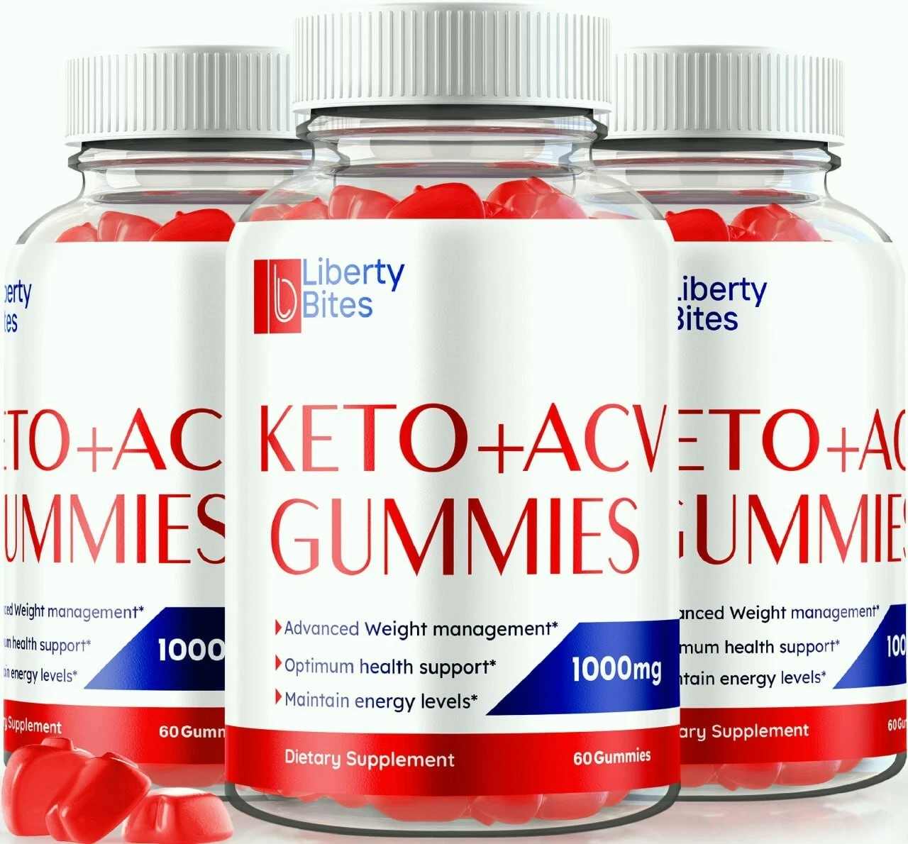 (3 Pack) Liberty Bites Keto + ACV Weight Loss Gummies to Burn Fat for Energy