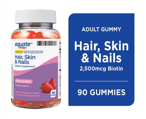 Equate Hair- Skin & Nails Adult Gummies- 90 count
