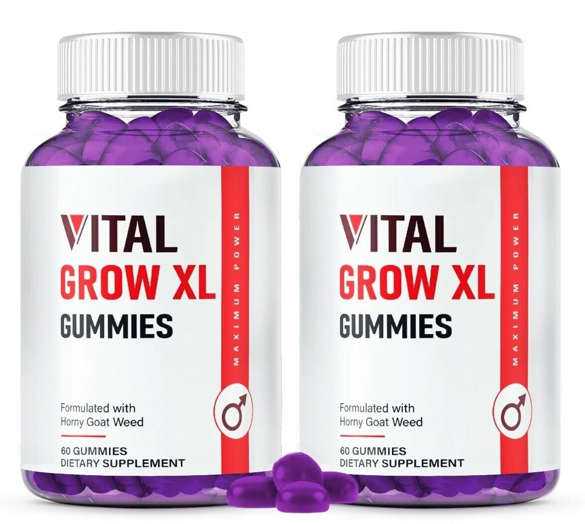 (2 Pack) Vital Grow XL Gummies Male Supplement for Performance (120 Gummies)