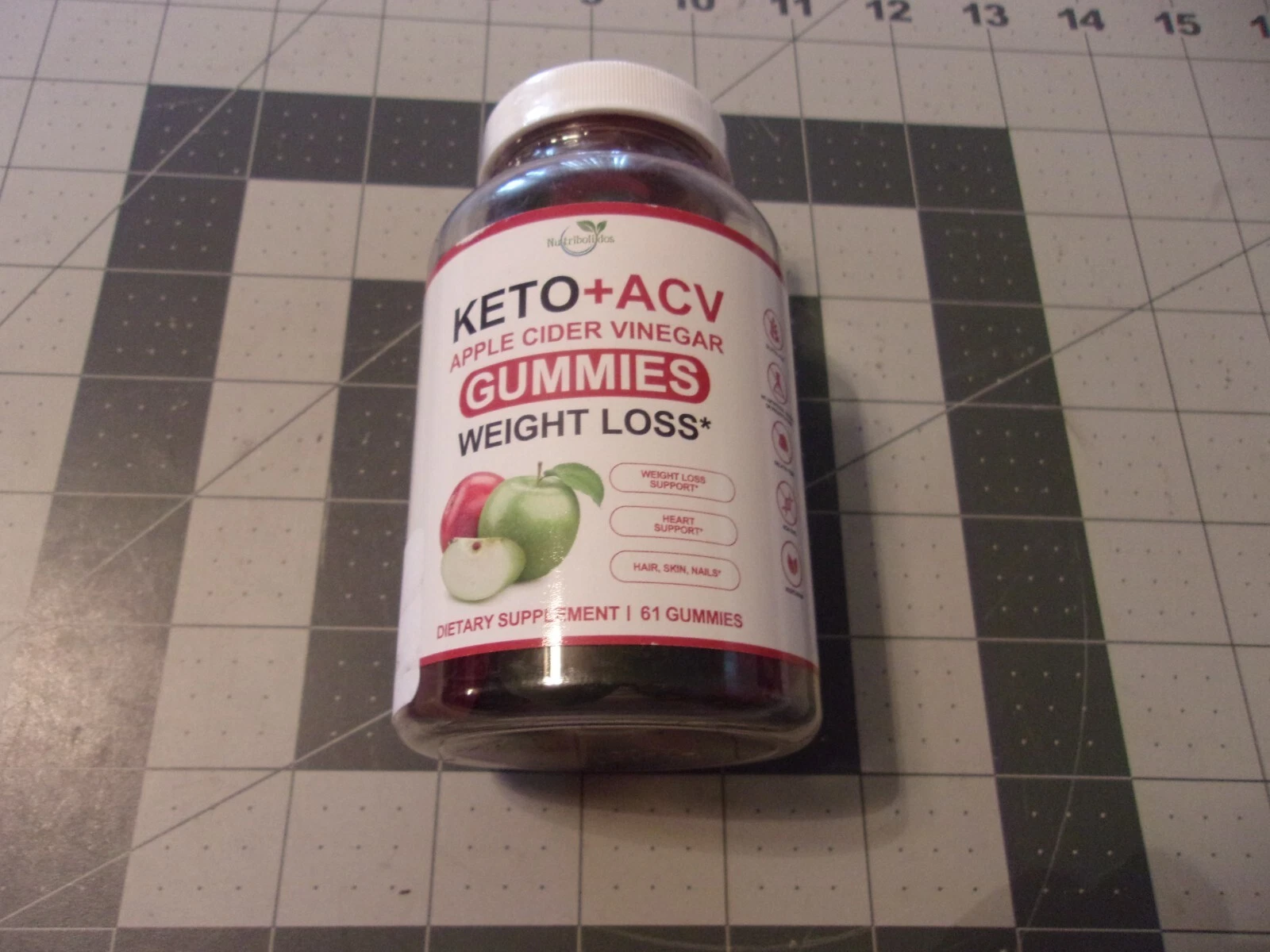 Nutribolidos Keto + ACV Apple Cider Vinegar Gummies 61 ct Exp. 7/25
