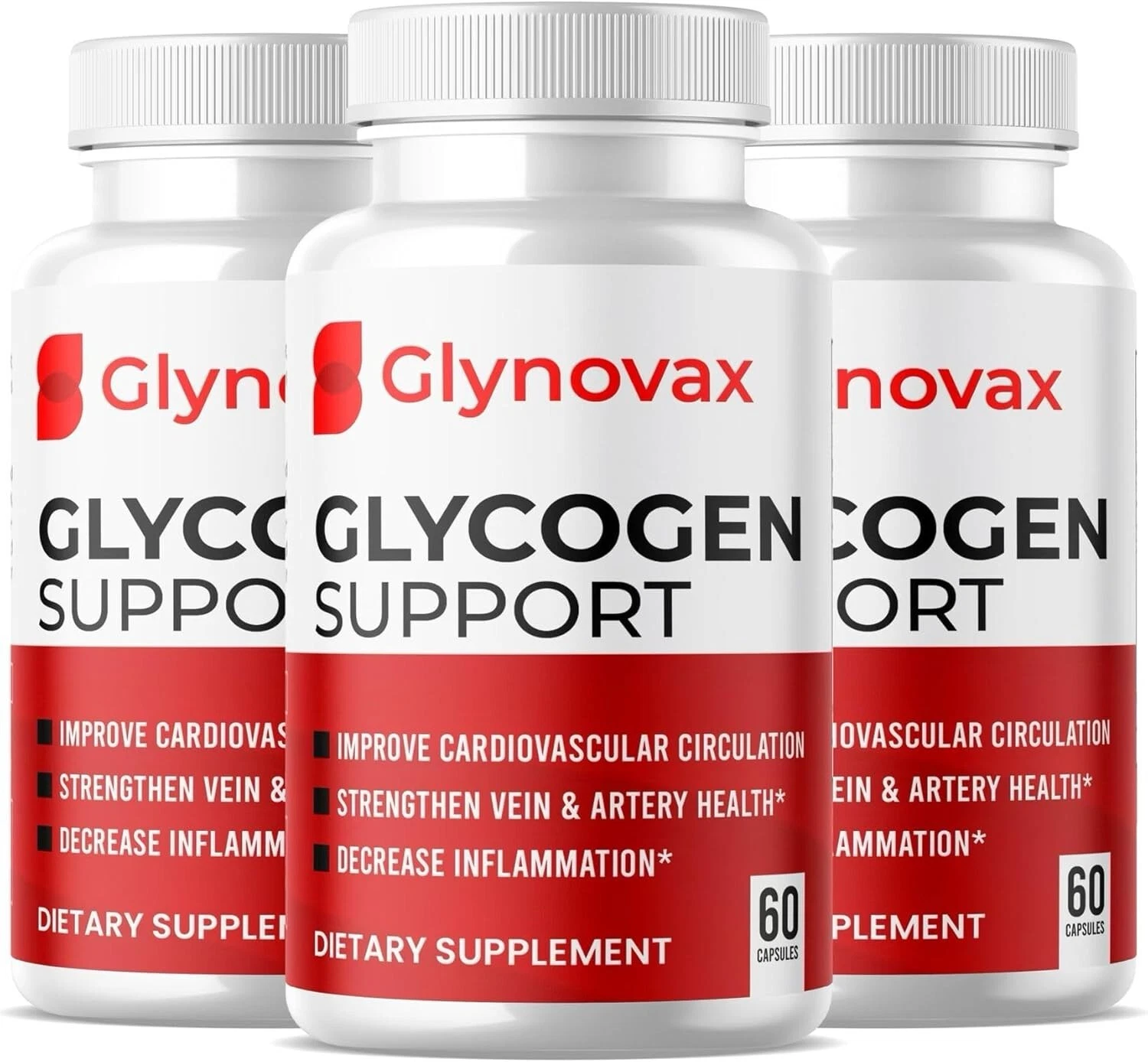 Glynovax Glycogen Support All-Natural Dietary Supplement (180 Capsules) 3-Pack