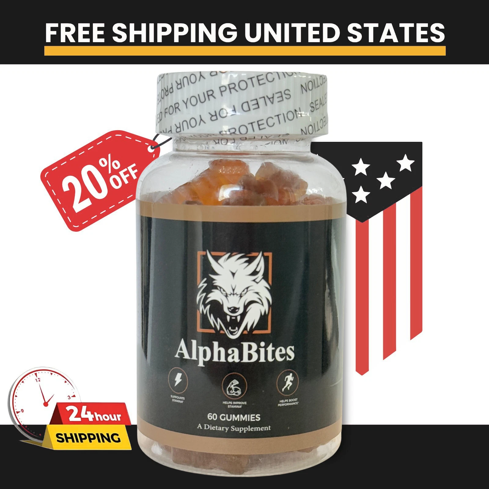 Alpha Bites Gummies AlphaBites Max Performance Gummy (1 Month Supply)-1PC