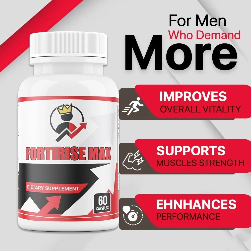 (1 Pack) Fortirise Max Capsules, All Natural for Max Strength (60 Capsules)