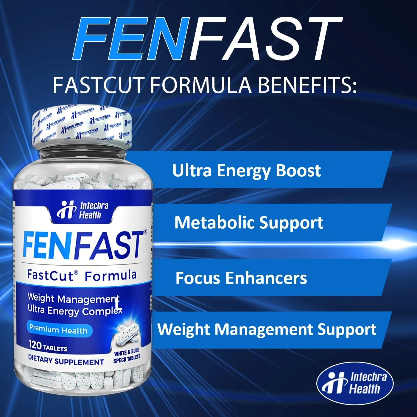 FENFAST® Weight Loss Tablets for Women & Men with Powerful Energy Boost 120 Tabs