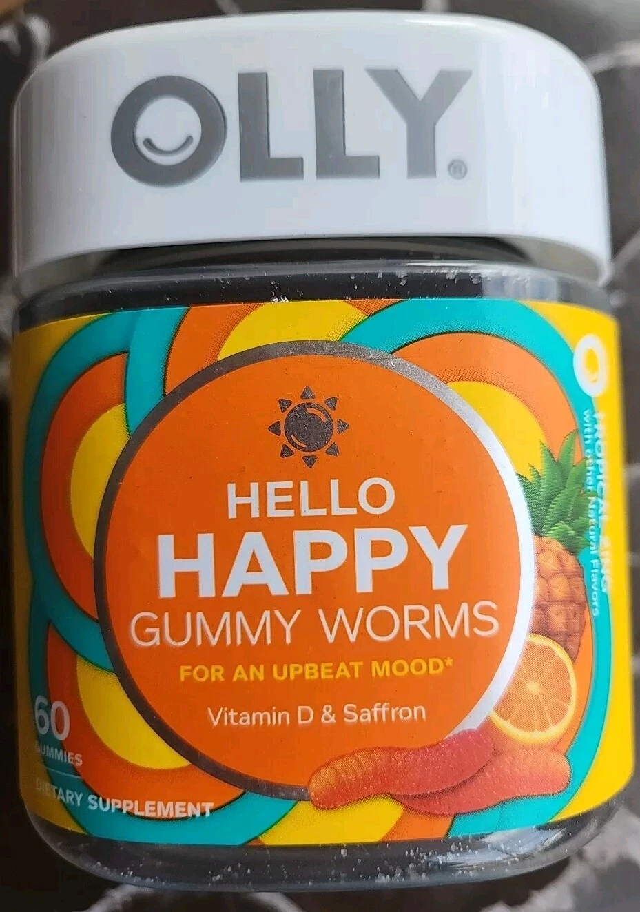 Olly Hello Happy Worms Upbeat Mood 60 Gummies Exp. 09/25