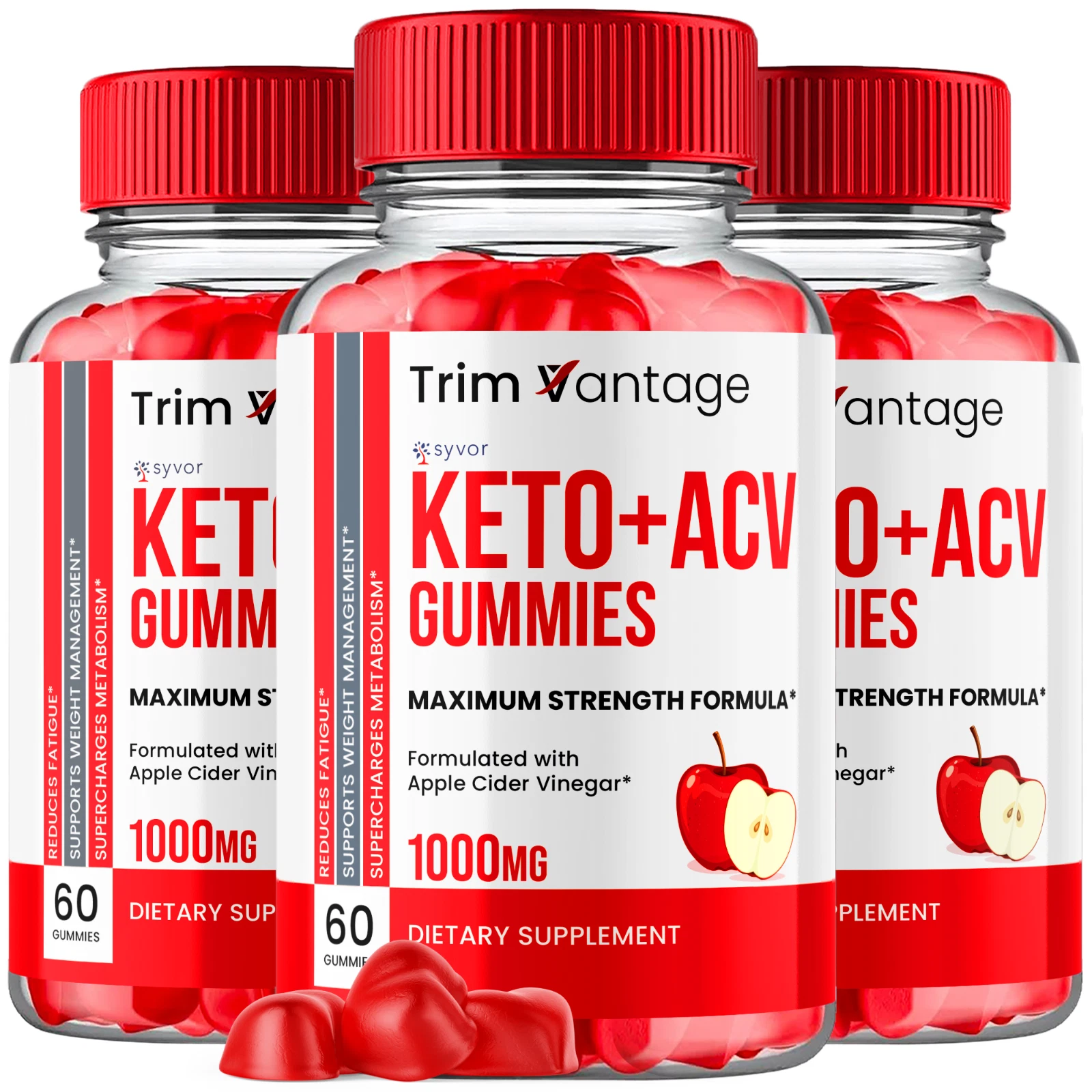 Trim Vantage Keto ACV Gummies Maximum Strength Vitamin Formula 180 Gummies