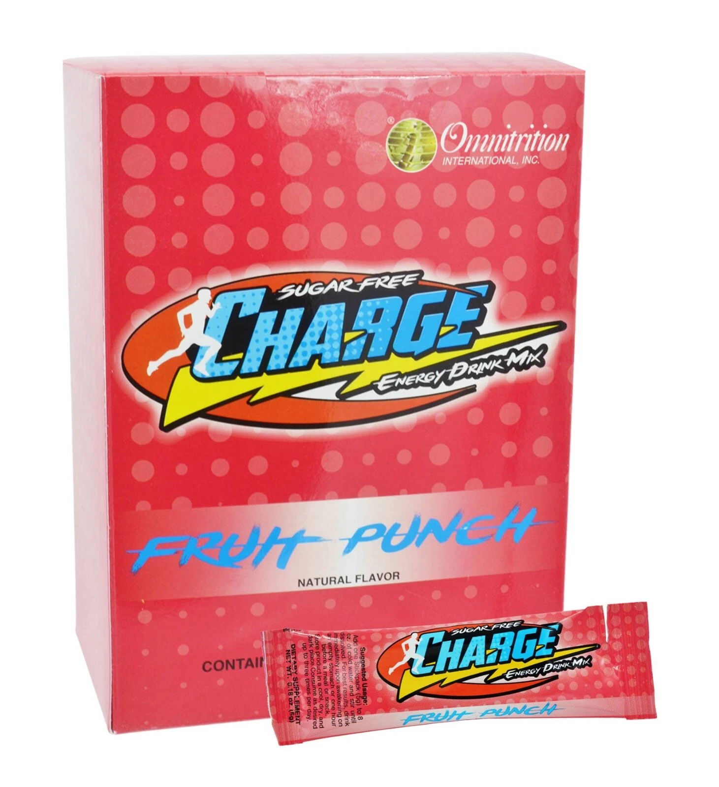 OMNITRITION Sugar Free Fruit Punch Charge Packets ~ 60 Count ~ NEW SEALED!!!
