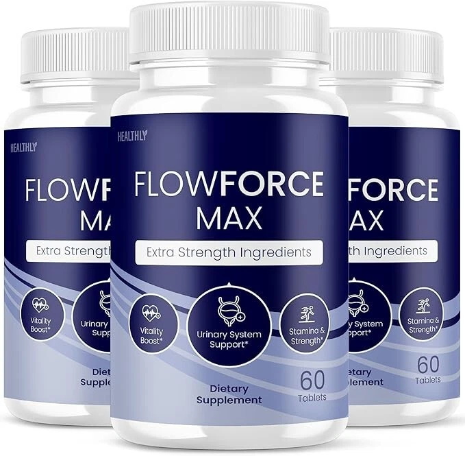 Flow Force Max Prostate Support & Vitality Boost Supplement (180 Capsule) Pack 3