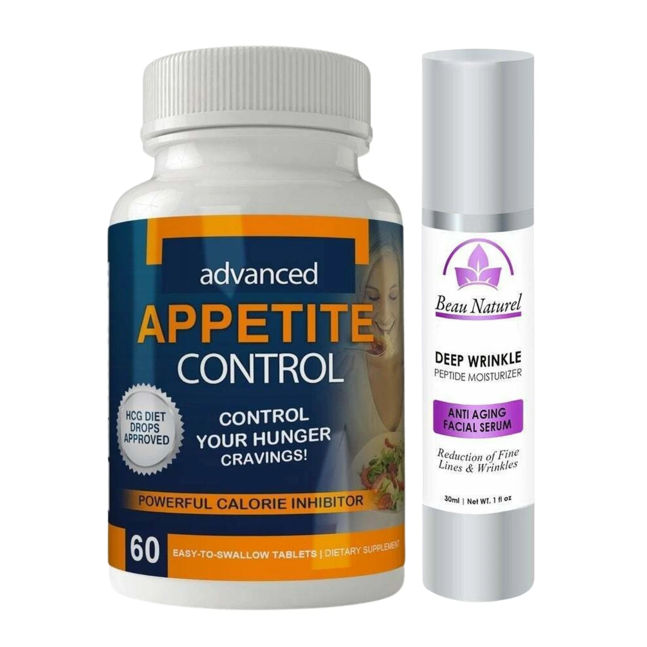 Appetite Control Supplements Weight Loss Pills & Anti-Aging Cream Facial Serum