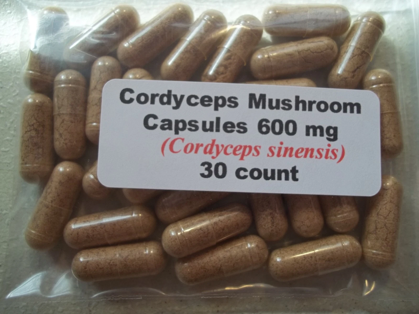 Cordyceps Mushroom Powder Capsules (Cordyceps sinensis) 600 mg - 30 Count