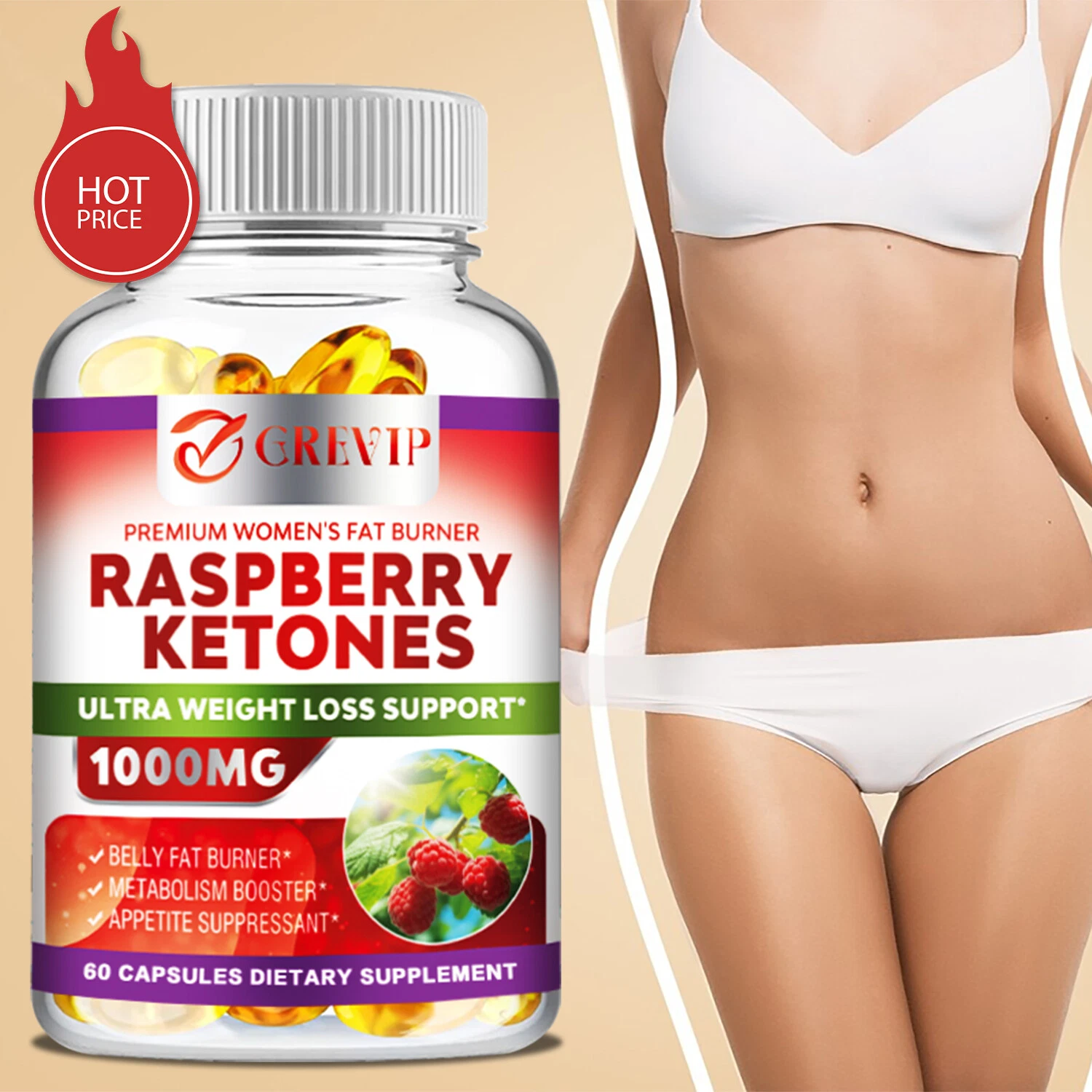 Raspberry Ketones - Weight Loss, Fast Fat Burner Strong Appetite Suppressant