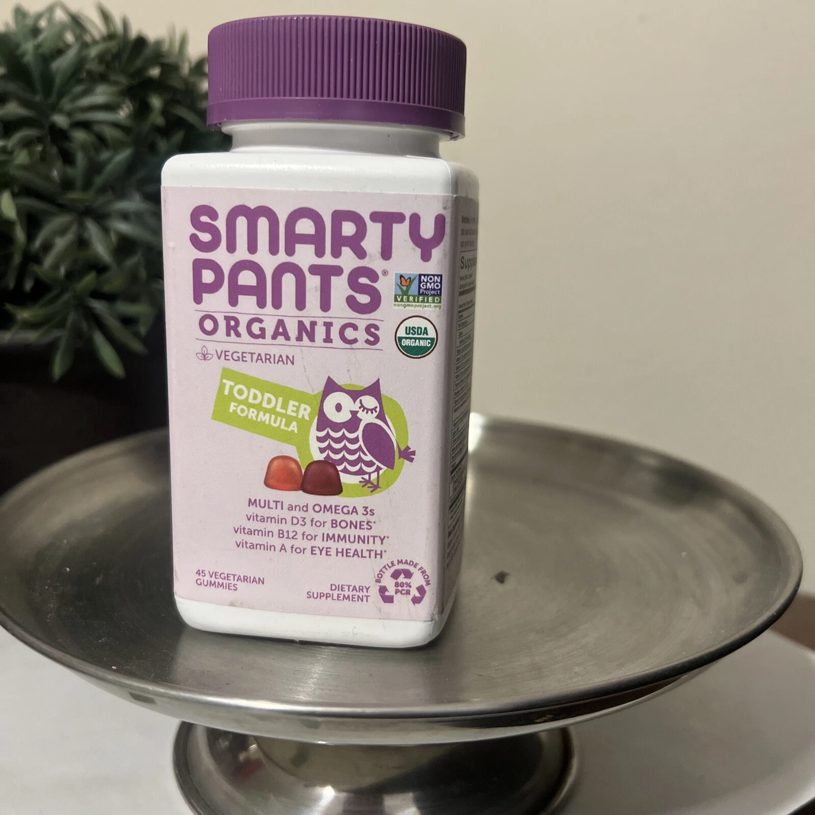 Smarty Pants Organics Toddler Formula Vegetarian Gummies Dietary Supplement