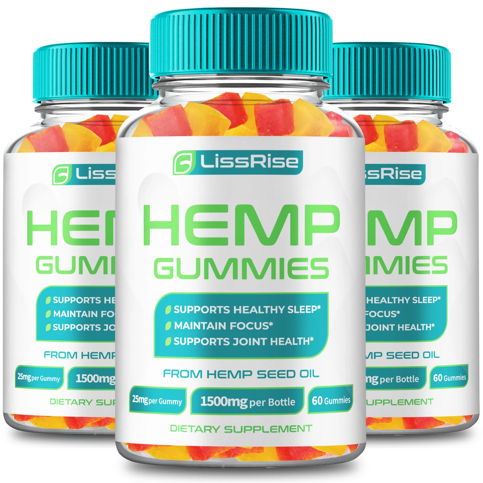 (3 Pack) BlissRise Gummies, All Natural Health & Overall Wellness, (180 Gummies)