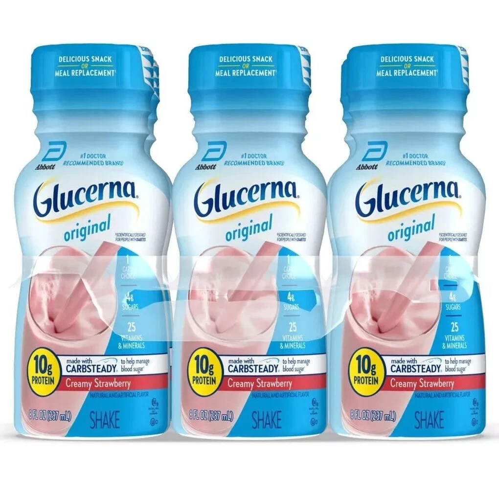6-Pack Glucerna Nutritional Shake, Creamy Strawberry 🍓6 - 8-fl-oz Bottles